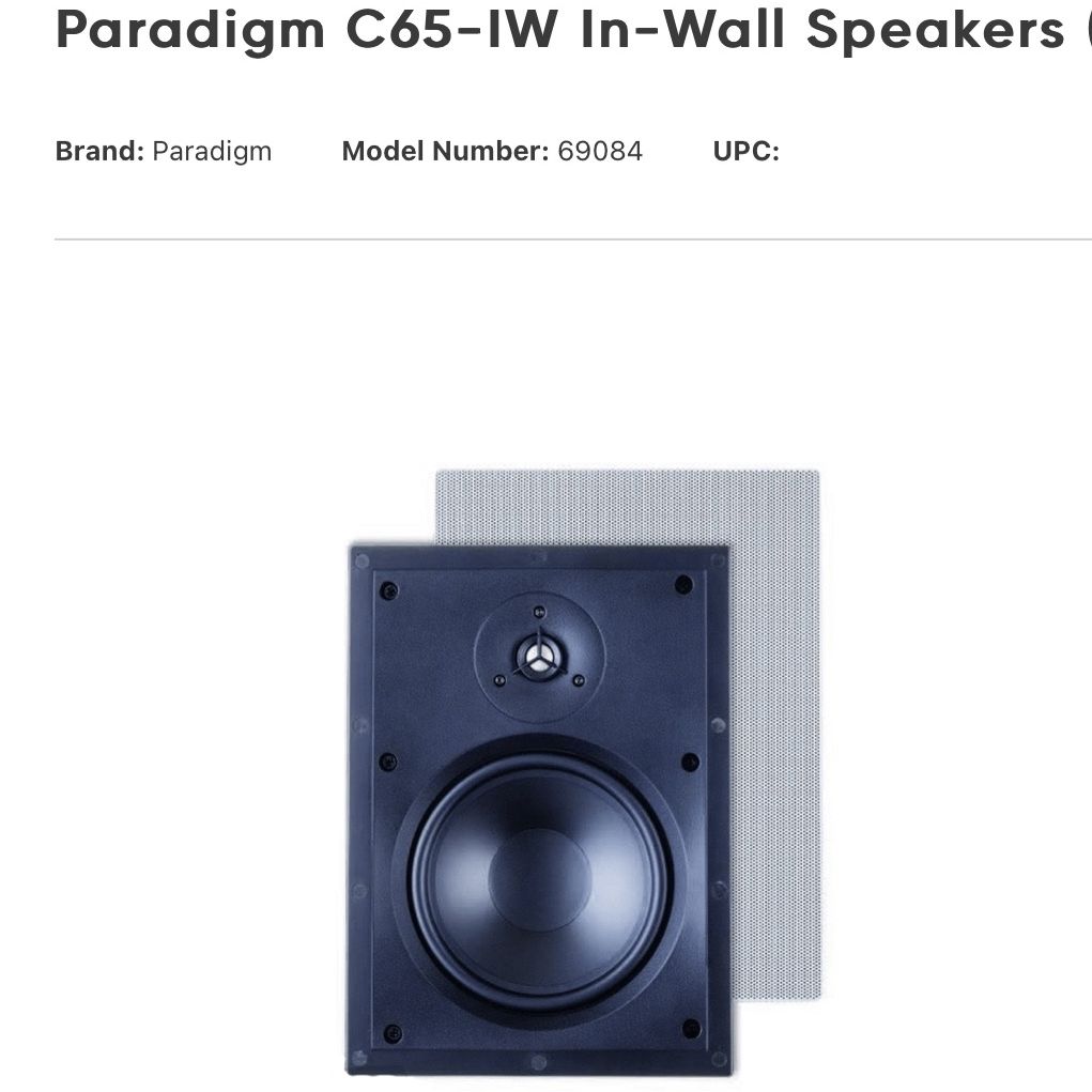 Open Box Mint Paradigm c65-iw