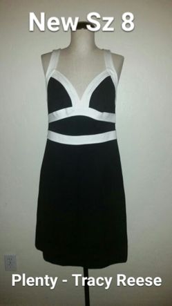 New Sz 8 Women's 'Piper' dress from Plenty by Tracy Reese cocktail party nwt black & white