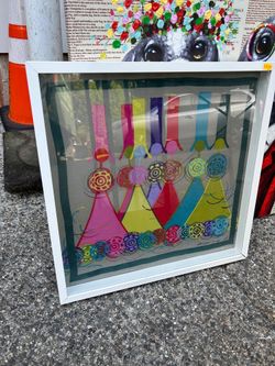 Vibrant Framed Marine-6 Artwork: Colorful Women's Figures