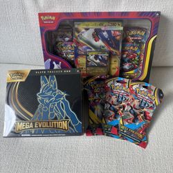 Brand New Pokemon Mega Evolution Lucario Elite Trainer Box ETB, Mega Latias Box, Sleeved Packs