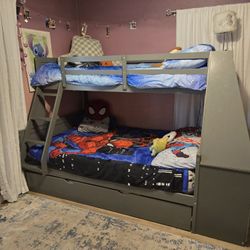 Bunk Bed with Trundle and Desk