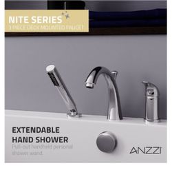 Tub Deck Mounted Faucet with Hand Sprayer