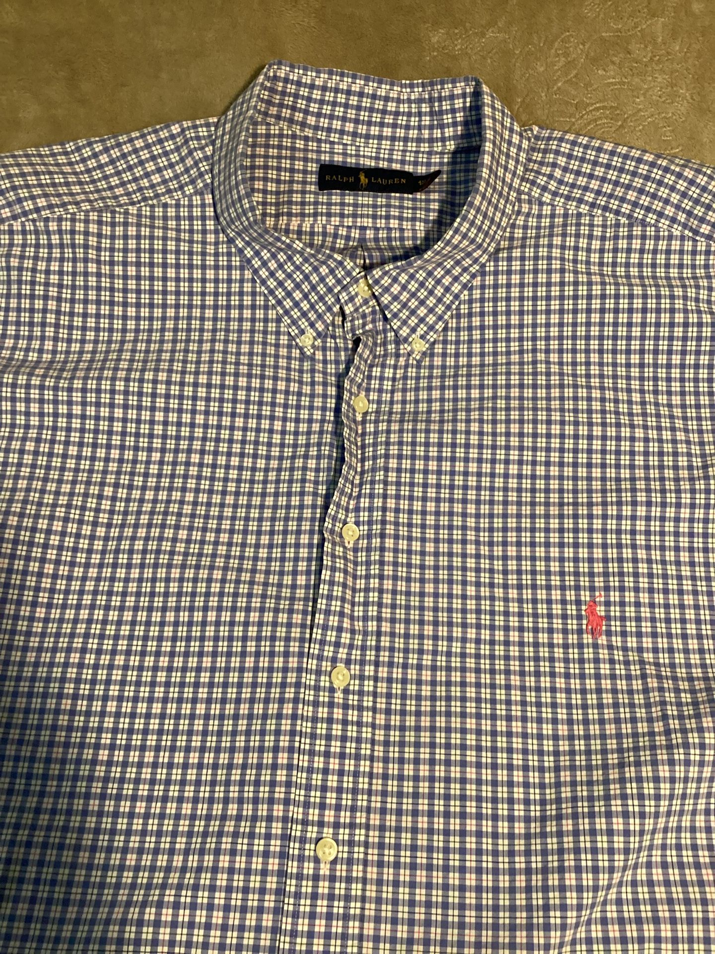 Ralph Lauren Plaid Button Down Shirt Long Sleeve Classic Fit 4XLT