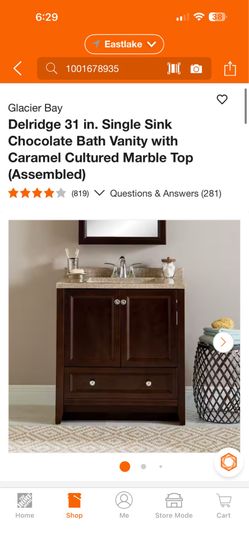 Bath Vanity with Caramel Cultured Marble Top (Assembled)