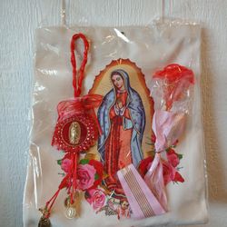 Virgen Mary Tote Bag With  Car Mirror Dangle Perfect For Mother's Day Gift 