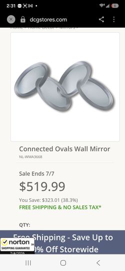 Connected ovals wall mirror