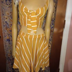 SHEIN 2 Piece Shirt And Skirt Outfit Size Medium 