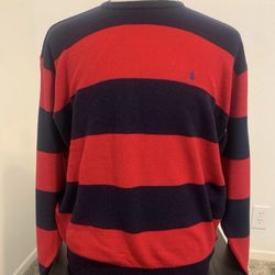 Ralph Lauren Large Striped Sweater Red Navy Blue 