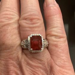 3.7 Ct Cushion-cut Ruby Dinner Ring, Size 8, Lab Created