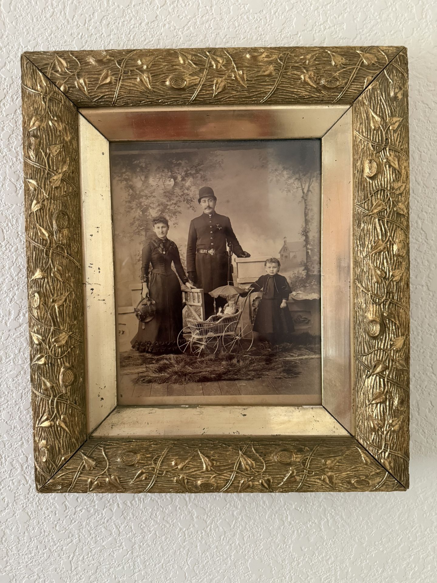 Antique Picture With Photo  1800s