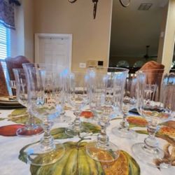 8 Mikasa, Country French, 7 1/4" H, Crystal Goblets