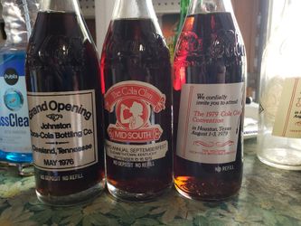 3 Vintage coca cola collector club bottles