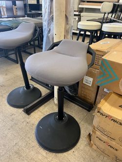 SONGMICS Ergonomic Wobble Stool Height Adjustable Standing Desk Stool - Gray