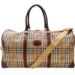 Burberry Large Travel Bag Beige PVC (Authentic)