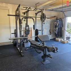 Vesta Smith Machine 1001 | Adj Bench W/ Leg Developer And Preacher Station |Gym Equipment | Fitness | Pulleys|🔴WEIGHTS AND BARBELL SOLD SEPARATELY 🔴