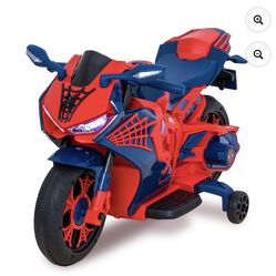 6V Spiderman Motorcycle, Battery Ride on Toy, for Kids, Ages 3+