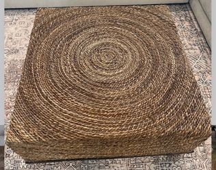 Large square wicker coffee table