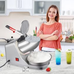 Ice Shaver Machine Electric Snow Cone Maker Stainless Steel Shaved Ice Machine 145lbs Per Hour
