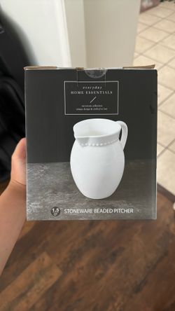Home Essentials Stoneware Beaded Pitcher