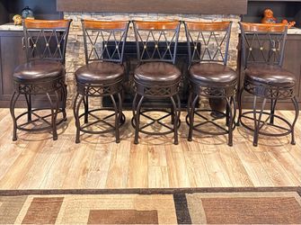 Five Swivel Bar Chairs