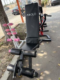 Adjustable Weight Bench, Workout Bench Press Weight Bench with Removable Leg Support, Black