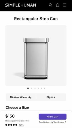 SIMPLEHUMAN Rectangular Step Can