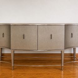 Curved Modern Sideboard / Buffet Credenza – Metallic Finish – Designer Statement Piece