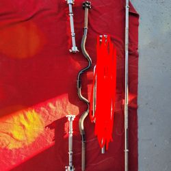 1" HOLE BARS.   2-DUMBBELLS HANDLES- 20$   . EZ-CURL BAR- 30$ 
  6'  STRAIGHT BAR-35$
All WITH SCREW COLLARS 
11525 S HALSTED DUNKIN DONUTS/7111.S WES