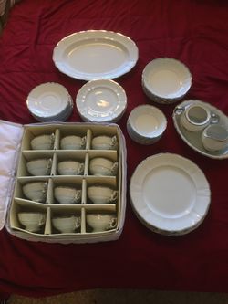 Harmony House Silver Sonata Fine China Set