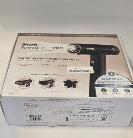 Shark SpeedStyle Pro Professional Performance High-Velocity Hair Dryer System with Scalp Shield and IQ Speed Styling & Drying Suite, Curly and Coily H