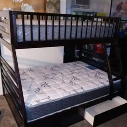 Twin/Full Bunkbed W/2 STORAGE DRAWERS(Mattress Included:$689)