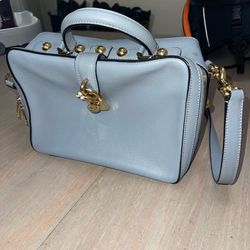 Dolce & Gabbana Women’s Light Blue Rosaria Leather Bag with Authenticity Card