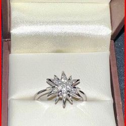 💎 BRAND NEW 10K Gold Diamond Starburst Ring – Stunning! 💎
