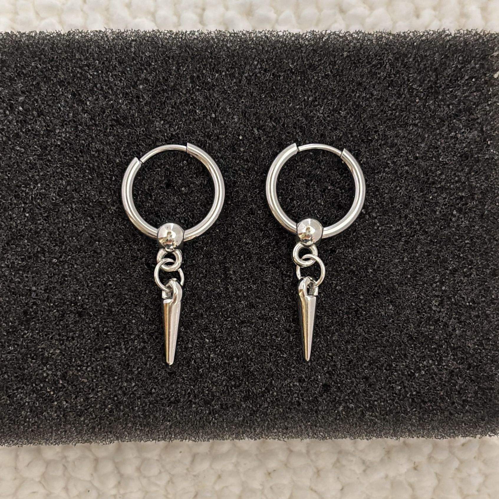 Minimalist Spike Dangle Drop Earrings for Men Women,Streetwear Hip Hop Punk Unisex Earrings