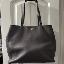 Dagne Dover Allyn Tote – Large | Grey Pebble Leather | Rose Gold Hardware
