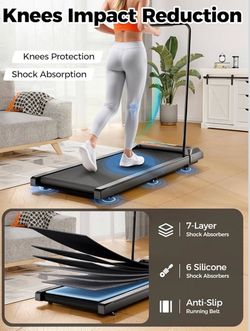 OBO Exercise New Open Box Canisflax Walking Pad Treadmill With Handle & Remote, Black
