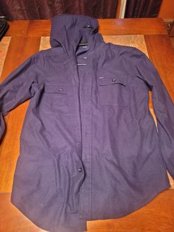 polo button up with hood large