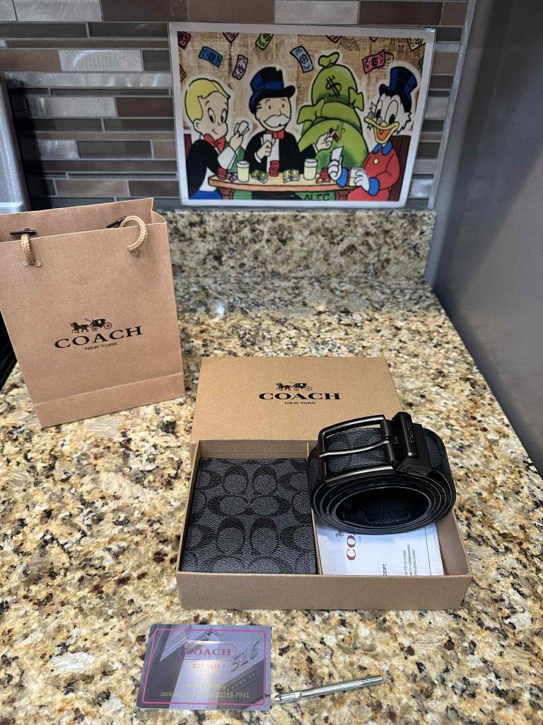 New Coach Belt And Walet Combo.