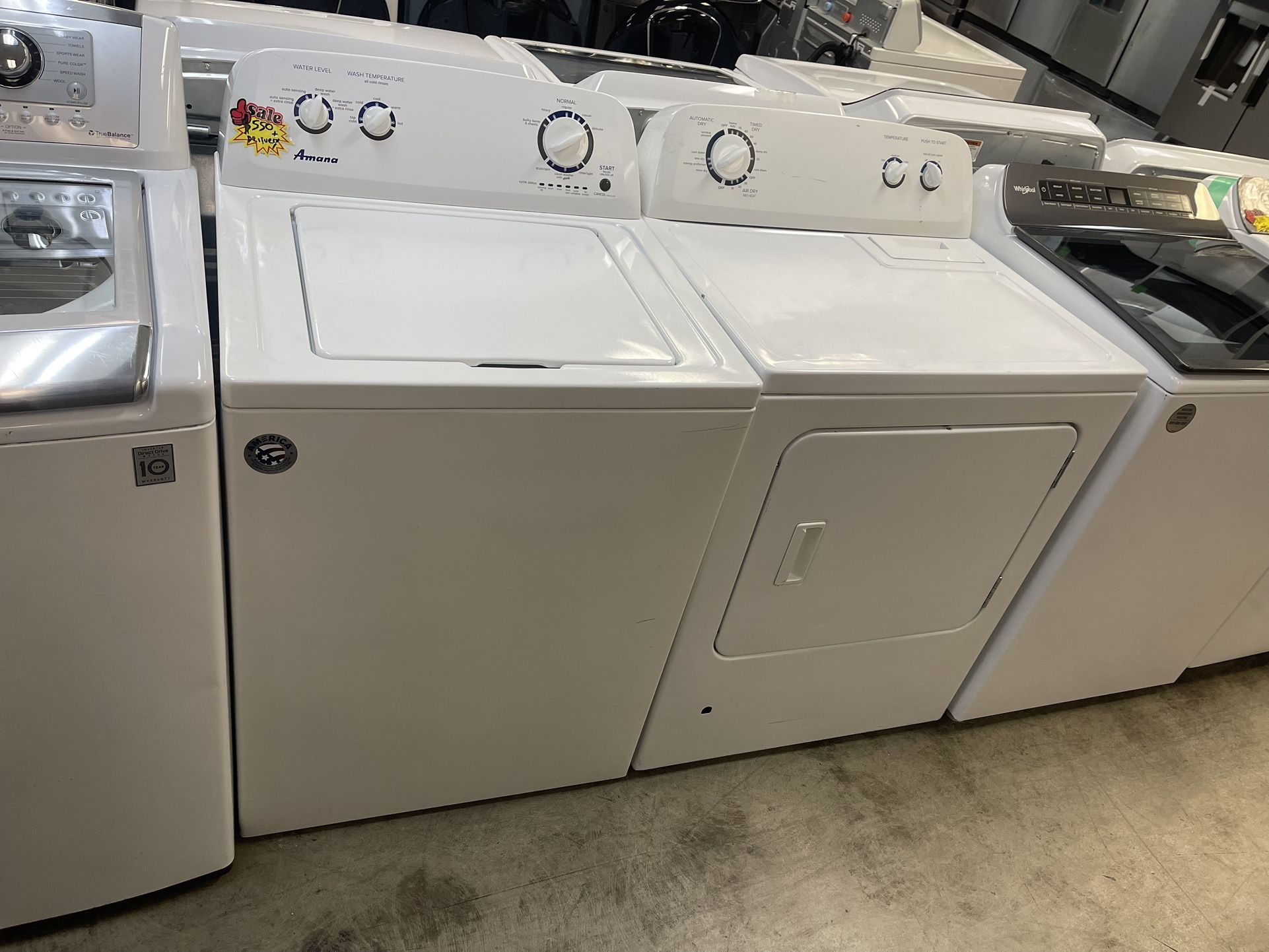 AMANA WASHER AND DRYER SET 