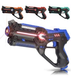 Laser Tag Set, Laser Tag Guns Set of 4 Multi Function Lazer Guns for Multi Player Teenager Kids and Adults Home or Backyard & Outdoor Game for Boys &