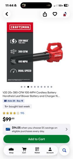Craftsman Blower V20