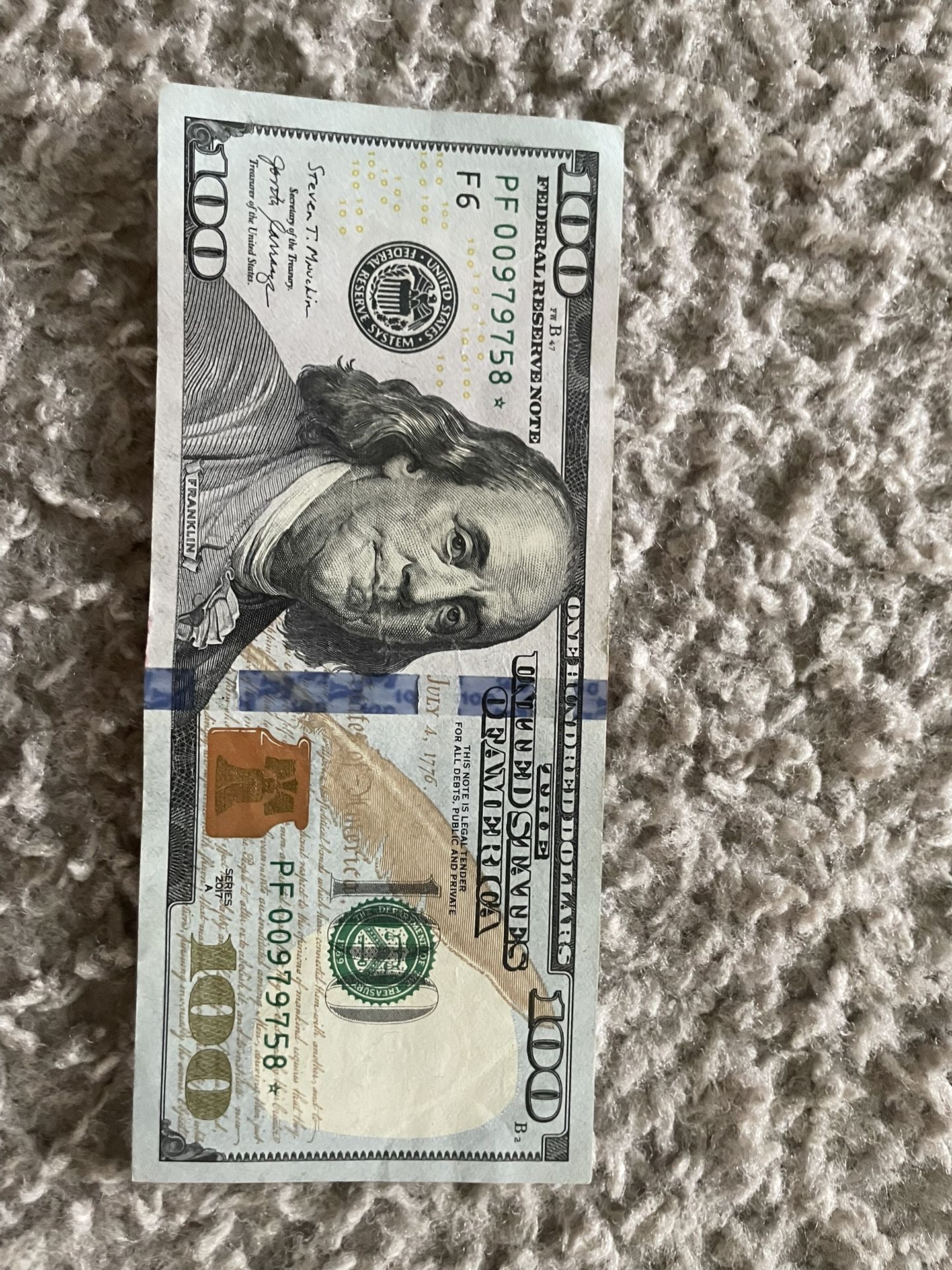100 dollar bill star note 2017A