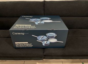 Caraway Ceramic Non-Stick Pots & Pans Cookware Set, 12- Piece, Navy