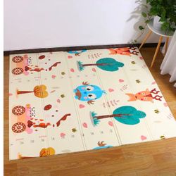 Foldable Baby Play Mat, Extra Large Waterproof Activity Playmats for Babies, Toddlers, Infants, Double-Sided Patterns, Eco-Friendly Materials, for Cra