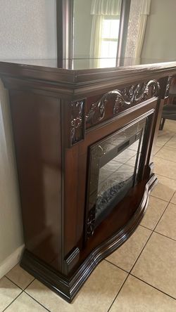 Chimenea eléctrica con madera