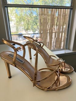 Steve Madden Gold Strappy Heels size 8.5