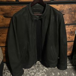 Thursday Boots Matte Black Leather Racer Jacket L
