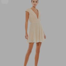 IEENA For Mc Duggal Sequined Cap Sleeve Fit & Flare Midi Dress Size 4 ( Brand New )