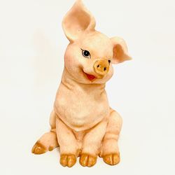 Adorable Resin Pig Figurine 8”
