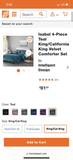 Brand New 4 Piece Teal California Long Velvet Comforter Set 